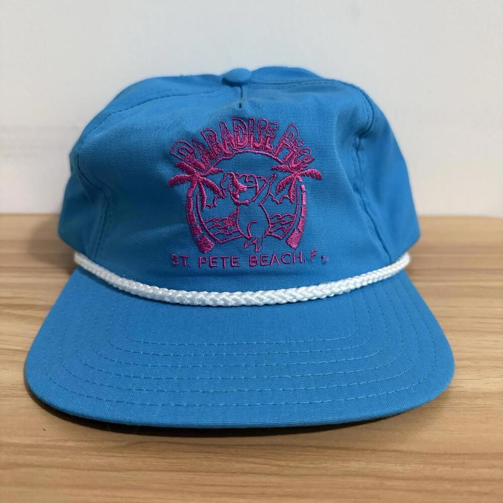 Vintage 90s Paradise Pic St. Pete Beach Snapback Blue Men’s